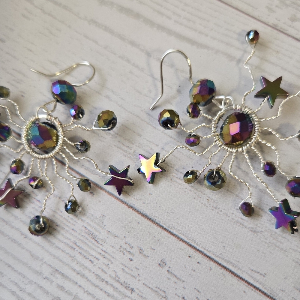 Iridescent Starburst Earrings